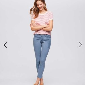Loftmodern patchwork skinny crop jeans in dove blu